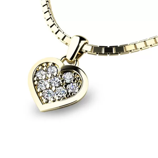 Zlatý přívěšek srdce se zirkony 10877-ZL-ZIR