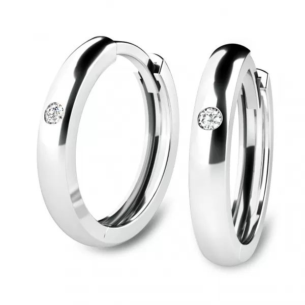 Náušnice bílé zlato 585/1000, přírodní diamanty 0.030ct, 109010-B-DIA