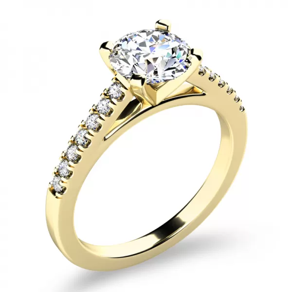 Dámský prsten žluté zlato 585/1000 přírodní diamanty 1.04 ct G/SI 10960-ZL-DIA