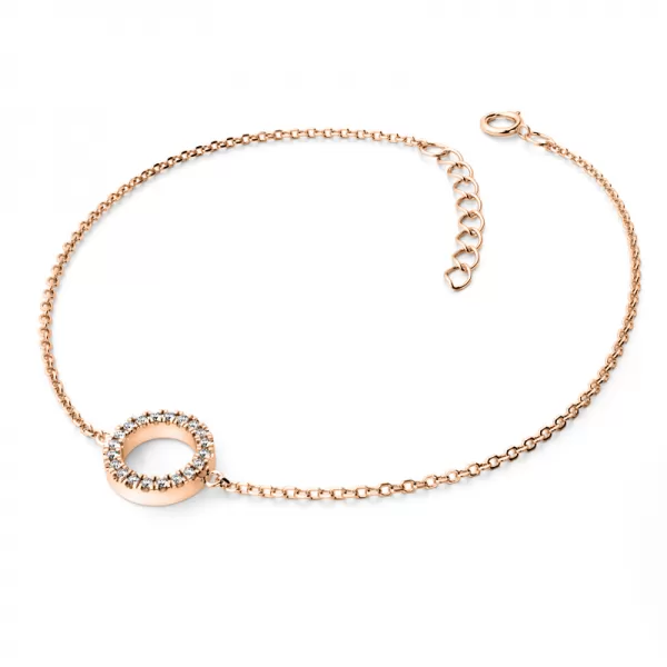 Dámský náramek růžové zlato 585/1000 přírodní diamant G/SI 10981-NR01-CV