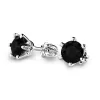 Dámské náušnice bílé zlato 585/1000 s černým zirkonem 10990-B-ZIR-Black