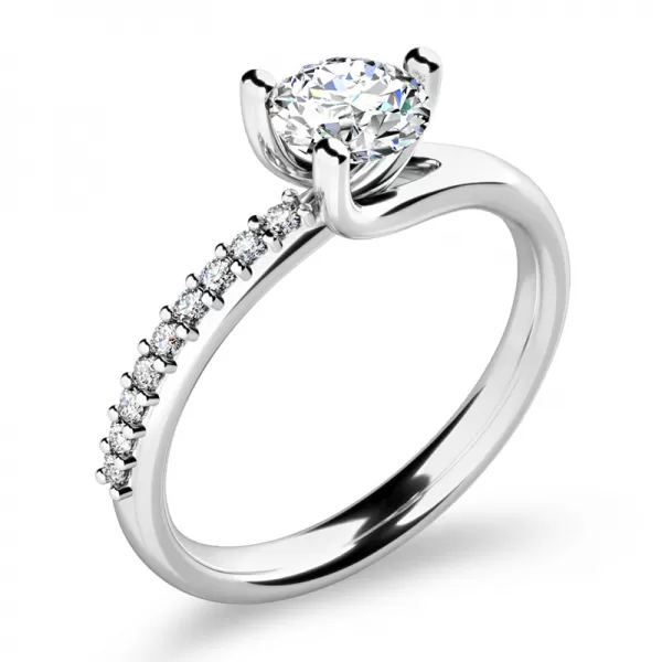 Dámský prsten bílé zlato 585/1000 přírodní diamanty 0.754 ct 10964-B-DIA