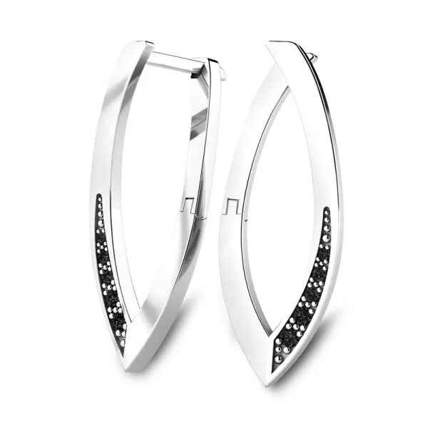Dámské náušnice z bílého zlata 585/1000 přírodní černé diamanty 0,107 ct G/SI 109019-B-DIA-Black