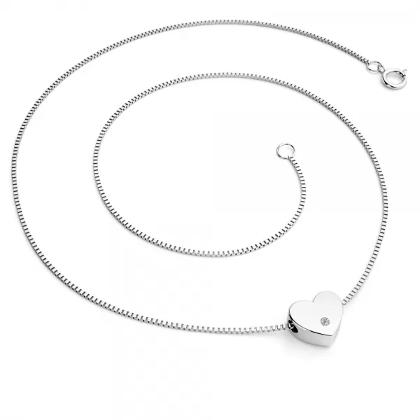 Náhrdelník srdce s diamantem 10979-NH01-B-DIA