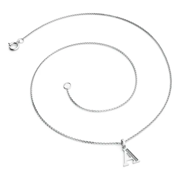 Přívěsek písmeno C bílé zlato 585/1000 přírodní diamanty 0.018 ct G/SI 10982-00-B-DIA-C