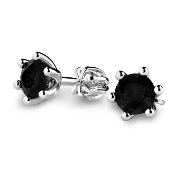 Dámské náušnice z bílého zlata 585/1000 přírodní černé diamanty 1,00 ct G/SI 109017-B-DIA-Black