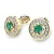 Náušnice žluté zlato 585/1000, přírodní diamanty a smaragdy, 10921-ZL-SMAR