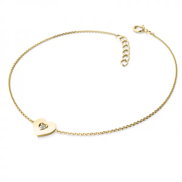 Náramek ze žlutého zlata 585/1000 s přírodním diamantem 0,045ct, 10874-NR02-ZL-DIA