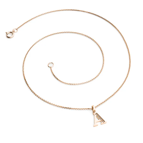Přívěsek písmeno Y růžové zlato 585/1000 přírodní diamanty 0.018 ct G/SI 10982-00-CV-DIA-Y