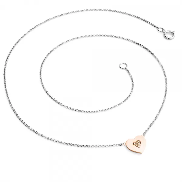 Náhrdelník srdce s Champagne diamantem 10874-NH01-BCV-Champ