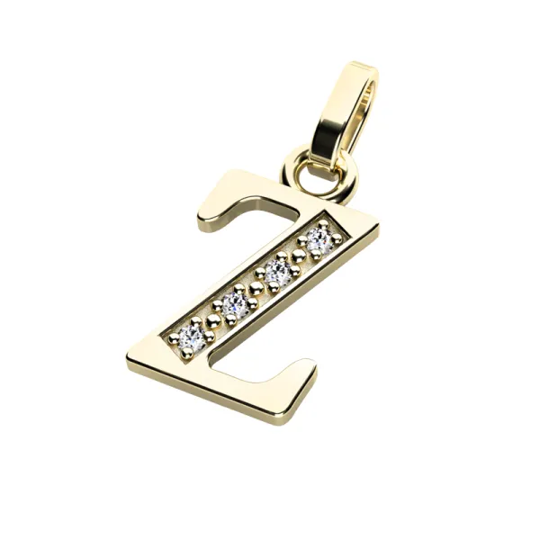 Přívěsek písmeno Z žluté zlato 585/1000 přírodní diamanty 0.018 ct G/SI 10982-00-ZL-DIA-Z