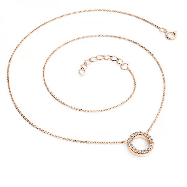 Náhrdelník kroužek s diamanty 10982-NH01-CV-DIA