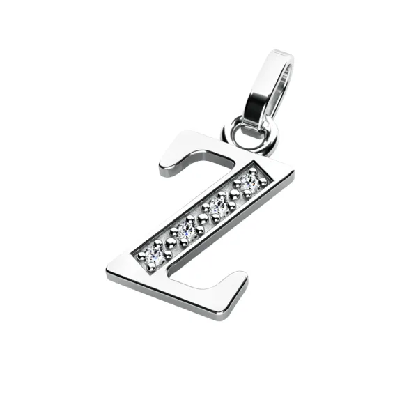 Přívěsek písmeno Z bílé zlato 585/1000 přírodní diamanty 0.018 ct G/SI 10982-00-B-DIA-Z