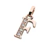 Přívěsek písmeno F růžové zlato 585/1000 přírodní diamanty 0.018 ct G/SI 10982-00-CV-DIA-F
