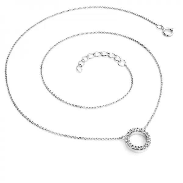 Náhrdelník kroužek s diamanty 10982-NH01-B-DIA