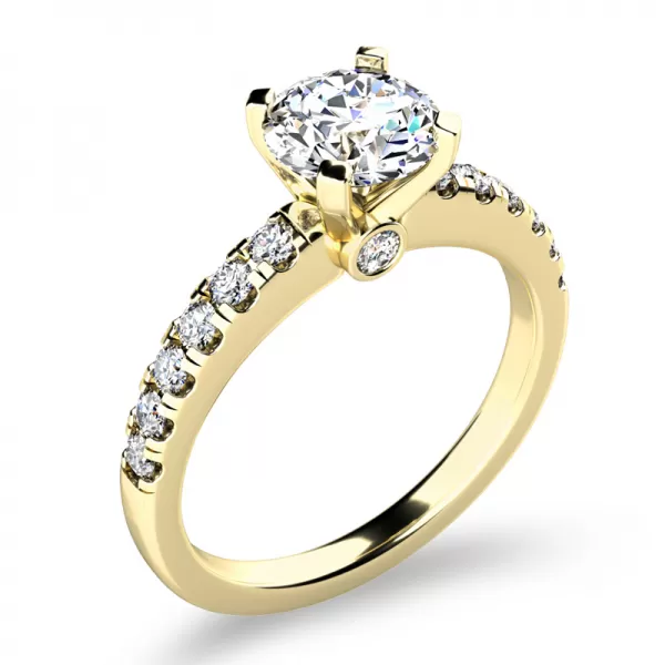 Zásnubní prsten žluté zlato 585/1000 zirkony ZP-10959-ZL-ZIR