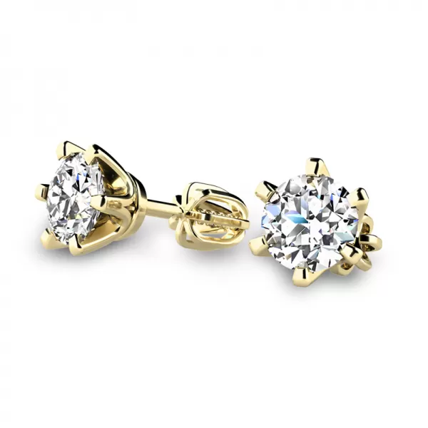 Dámské náušnice žluté zlato 585/1000 přírodní diamant 0.820 ct G/SI briliantové 10990-ZL-DIA