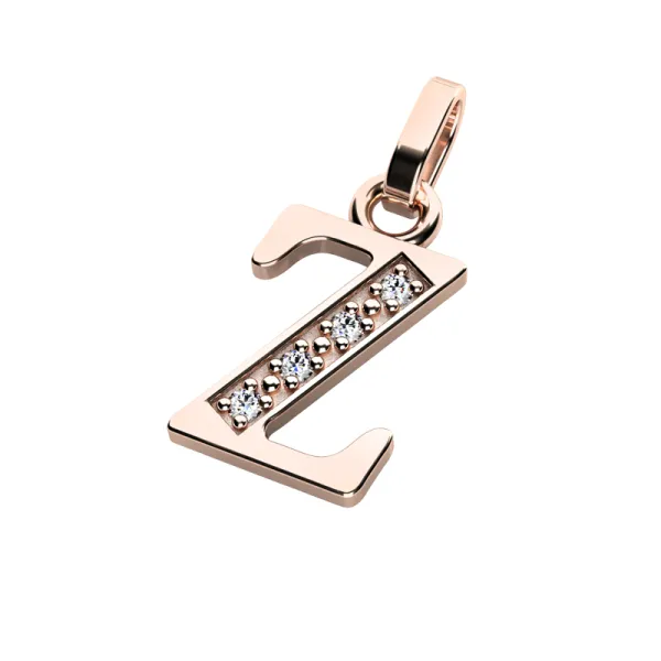 Přívěsek písmeno Z růžové zlato 585/1000 přírodní diamanty 0.018 ct G/SI 10982-00-CV-DIA-Z