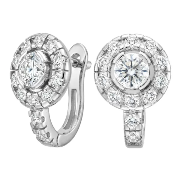 Náušnice bílé zlato 585/1000, přírodní diamanty 0.884ct, 109015-B-DIA