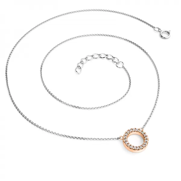 Náhrdelník kroužek s diamanty 10982-NH01-BCV-DIA
