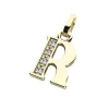 Přívěsek písmeno R žluté zlato 585/1000 přírodní diamanty 0.018 ct G/SI 10982-00-ZL-DIA-R