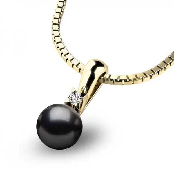 Perlový přívěsek s diamantem 10891-ZL-DIA-Black
