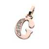 Přívěsek písmeno G růžové zlato 585/1000 přírodní diamanty 0.018 ct G/SI 10982-00-CV-DIA-G