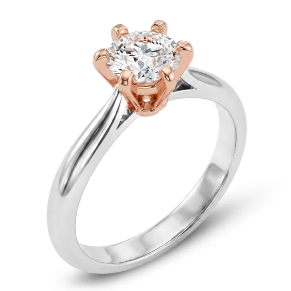 Zásnubní prsten bílé růžové zlato 585/1000 přírodní diamant 0.620ct G/SI ZP-10999-BCV-DIA