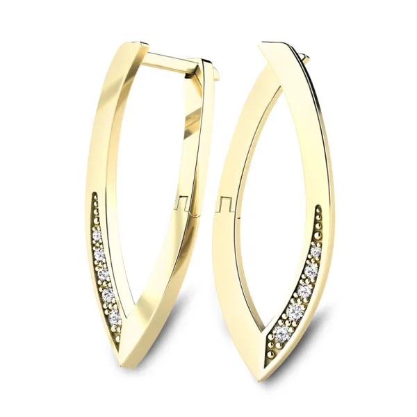 Dámské náušnice ze žlutého zlata 585/1000 přírodní diamanty 0,107 ct G/SI 109019-ZL-DIA