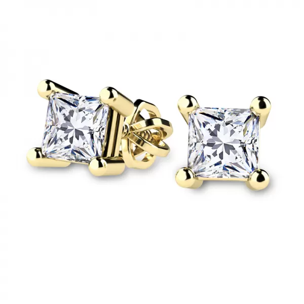 Náušnice žluté zlato 585/1000, přírodní diamanty 0.280ct, 109013-ZL-DIA