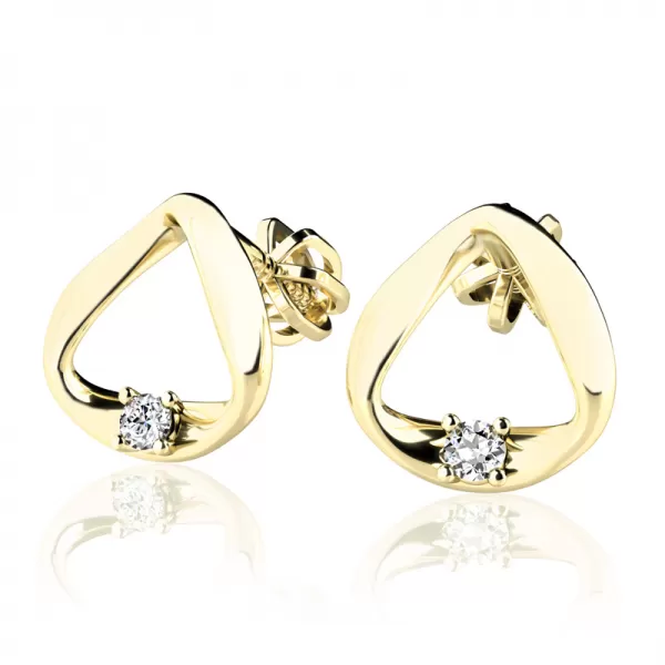 Náušnice ze zlata 585/1000 s přírodními diamanty 0,024ct, G/SI