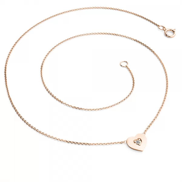Náhrdelník srdce s diamantem 10874-NH01-CV-DIA