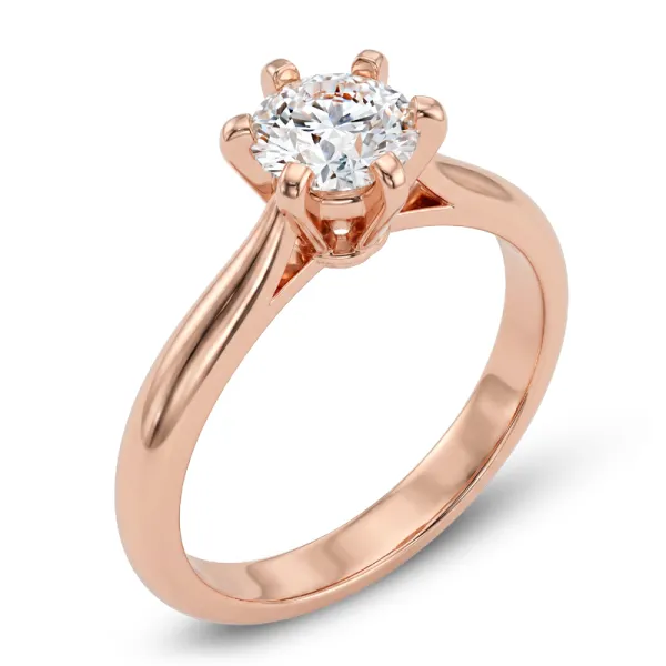 Dámský prsten růžové zlato 585/1000 přírodní diamant 0.620ct G/SI 10999-CV-DIA