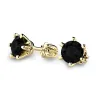 Dámské náušnice žluté zlato 585/1000 s černým zirkonem 10990-ZL-ZIR-Black