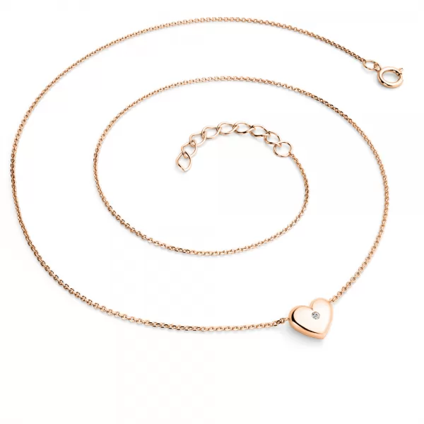Náhrdelník srdce s diamantem 140019-NH01-CV-DIA