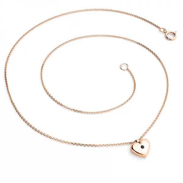 Náhrdelník srdce s diamantem 140019-NH02-CV-Black