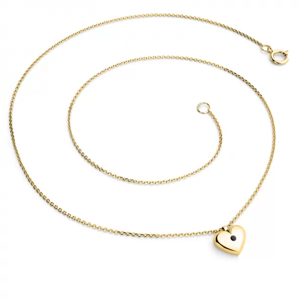 Náhrdelník srdce s diamantem 140019-NH02-ZL-Black