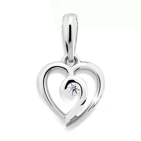 Srdce z bílého zlata se zirkonem DZ1609W