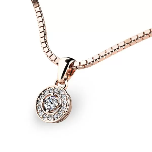 Zlatý přívěsek z růžového zlata 10922-CV-ZIR