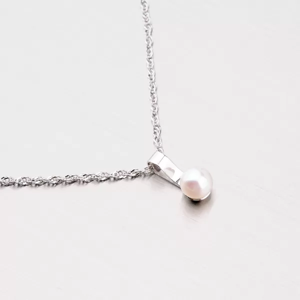 Dámský přívěsek bílé zlato 585 perly 357-0103