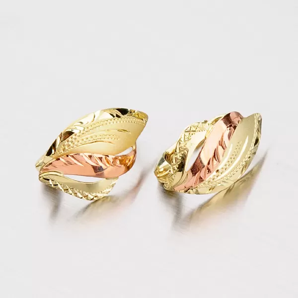 Zlaté náušnice s ručním rytím 52NK-076