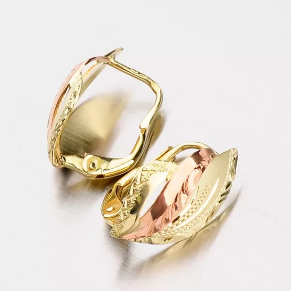 Zlaté náušnice s ručním rytím 52NK-076