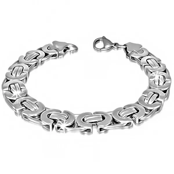 Ocelový náramek královská vazba plochá 11 mm GCZA147