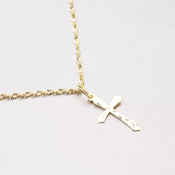 Zlatý kříž s gravírováním 322P-131133