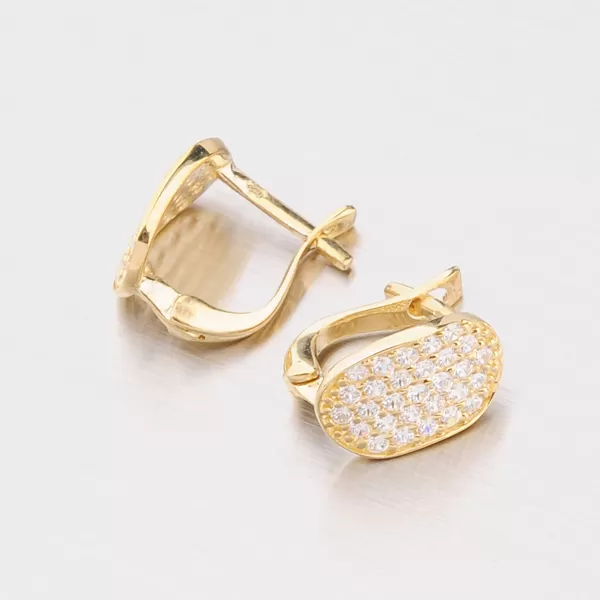 Zlaté náušnice se zirkony 42-31060