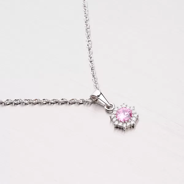 Zlatý přívěsek s růženínem a zirkony 357P-130086-08