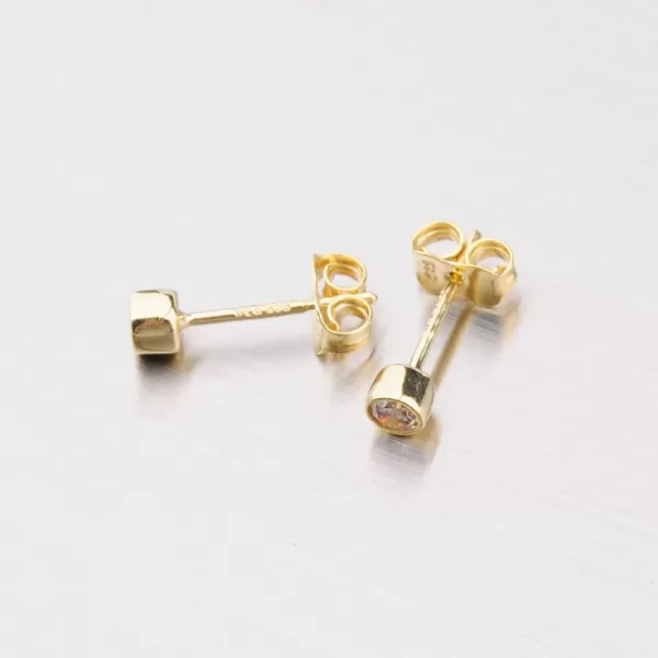 Pecky se zirkonem ze zlata 143-1074