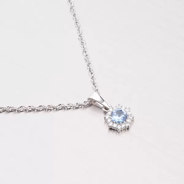 Zlatý přívěsek s akvamarínem a zirkony 357P-130086-03