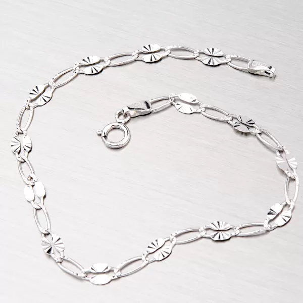 Řetízek z bílého zlata s gravírováním 45-1072