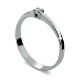 Dámský prsten bílé zlato 585/1000 přírodní diamant 0.060 ct G/SI DF1904